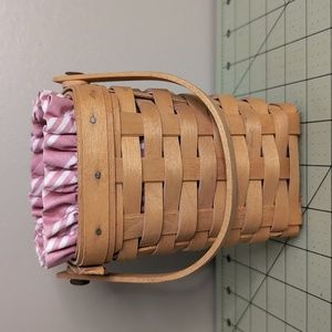 Longaberger Horizon of Hope Tall Square Handled Basket with protector and liner